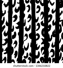 Brush grunge pattern. White and black vector.