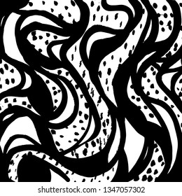 Brush grunge pattern. White and black vector.