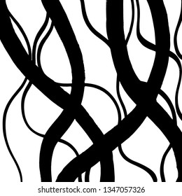 Brush grunge pattern. White and black vector.