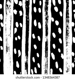 Brush grunge pattern. White and black vector.