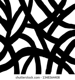 Brush grunge pattern. White and black vector.