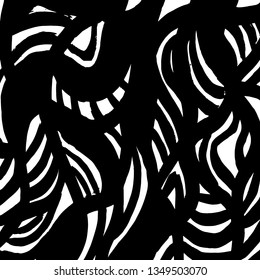Brush grunge pattern. White and black vector.