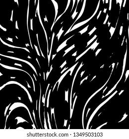 Brush grunge pattern. White and black vector.