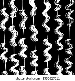 Brush grunge pattern. White and black vector.