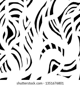 Brush grunge pattern. White and black vector.