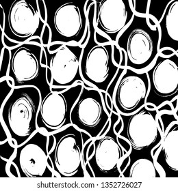 Brush grunge pattern. White and black vector.