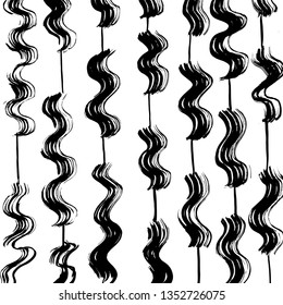 Brush grunge pattern. White and black vector.