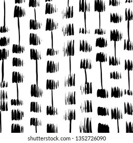 Brush grunge pattern. White and black vector.