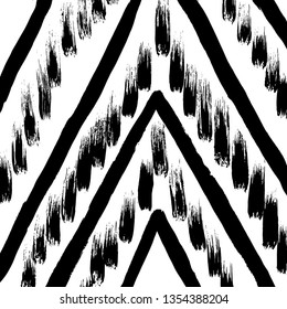 Brush grunge pattern. White and black vector.