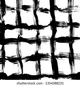 Brush grunge pattern. White and black vector.