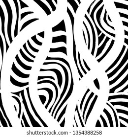 Brush grunge pattern. White and black vector.