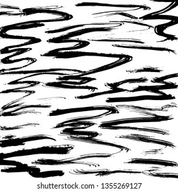 Brush grunge pattern. White and black vector.