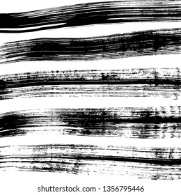 Brush grunge pattern. White and black vector.