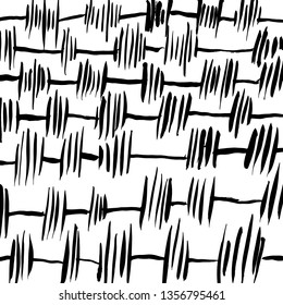 Brush grunge pattern. White and black vector.
