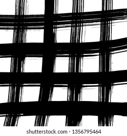 Brush grunge pattern. White and black vector.