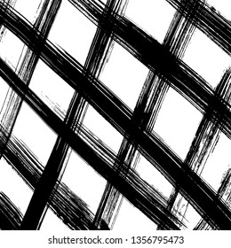 Brush grunge pattern. White and black vector.