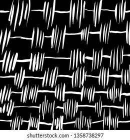 Brush grunge pattern. White and black vector.