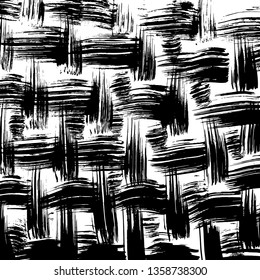 Brush grunge pattern. White and black vector.