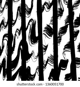 Brush grunge pattern. White and black vector.