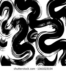Brush grunge pattern. White and black vector.
