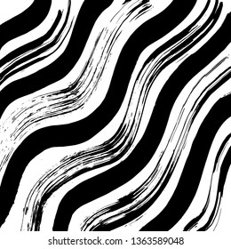 Brush grunge pattern. White and black vector.