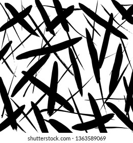 Brush grunge pattern. White and black vector.