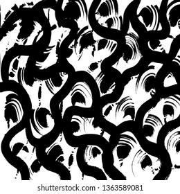 Brush grunge pattern. White and black vector.