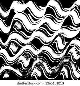 Brush grunge pattern. White and black vector.