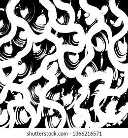 Brush grunge pattern. White and black vector.