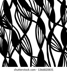 Brush grunge pattern. White and black vector.