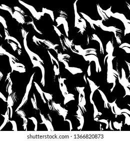 Brush grunge pattern. White and black vector.