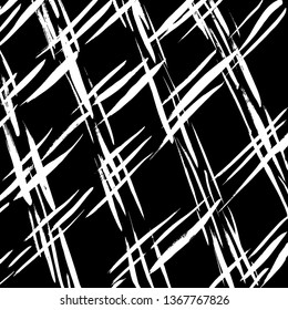 Brush grunge pattern. White and black vector.