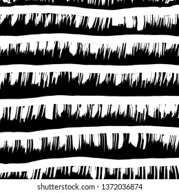 Brush grunge pattern. White and black vector.