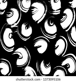 Brush grunge pattern. White and black vector.