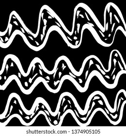 Brush grunge pattern. White and black vector.