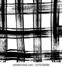 Brush grunge pattern. White and black vector.