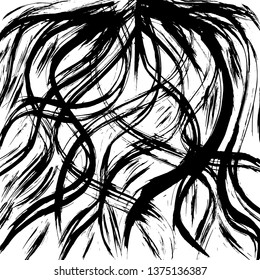 Brush grunge pattern. White and black vector.
