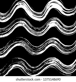 Brush grunge pattern. White and black vector.