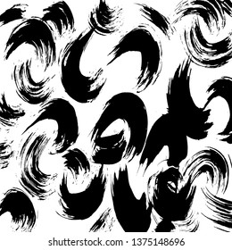 Brush grunge pattern. White and black vector.