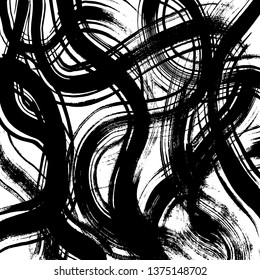 Brush grunge pattern. White and black vector.