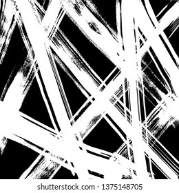 Brush grunge pattern. White and black vector.