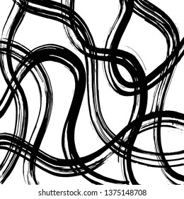 Brush grunge pattern. White and black vector.