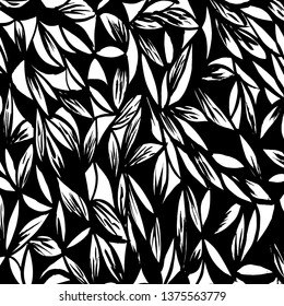 Brush grunge pattern. White and black vector.