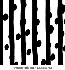 Brush grunge pattern. White and black vector.