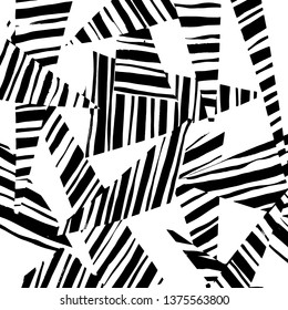 Brush grunge pattern. White and black vector.
