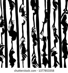Brush grunge pattern. White and black vector.