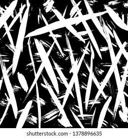 Brush grunge pattern. White and black vector.