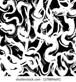 Brush grunge pattern. White and black vector.