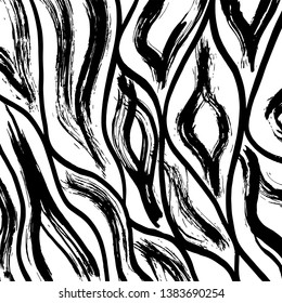 Brush grunge pattern. White and black vector.