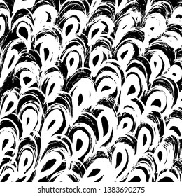 Brush grunge pattern. White and black vector.